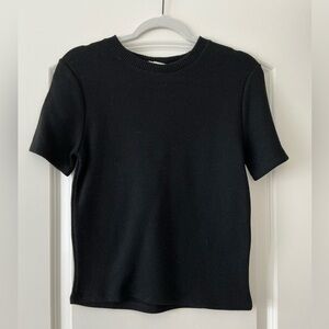 NWT Zara Black Short Sleeve Sweater Top